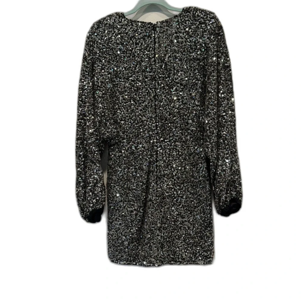 NWOT Retrofete Dress Full Sequin Summer Party Black Long Sleeve Women sz Large - Picture 11 of 12